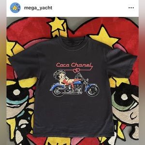 NWT Megayacht Betty Boop Coco Chanel Motorcycle Tshirt